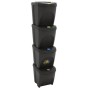 Stackable trash cans 4 units gray polypropylene 100 L by vidaXL, Garbage cans and trash cans - Ref: Foro24-152200, Price: 83,...