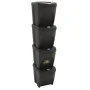 Stackable trash cans 4 units gray polypropylene 100 L by vidaXL, Garbage cans and trash cans - Ref: Foro24-152200, Price: 81,...