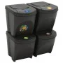 Stackable trash cans 4 units gray polypropylene 100 L by vidaXL, Garbage cans and trash cans - Ref: Foro24-152200, Price: 81,...