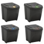 Stackable trash cans 4 units gray polypropylene 100 L by vidaXL, Garbage cans and trash cans - Ref: Foro24-152200, Price: 83,...
