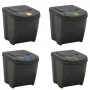Stackable trash cans 4 units gray polypropylene 100 L by vidaXL, Garbage cans and trash cans - Ref: Foro24-152200, Price: 81,...
