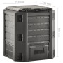 Compostador de jardín negro 380 L de vidaXL, Compostadores - Ref: Foro24-312272, Precio: 72,12 €, Descuento: %