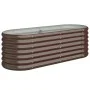 Jardinera acero con recubrimiento en polvo marrón 114x40x36 cm de vidaXL, Maceteros y jardineras - Ref: Foro24-318865, Precio...