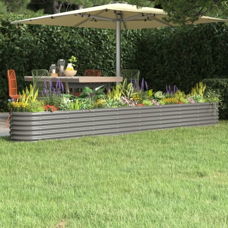 Jardinera arriate acero recubrimiento polvo gris 332x40x36 cm de vidaXL, Maceteros y jardineras - Ref: Foro24-318884, Precio:...