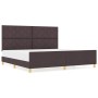Estructura de cama con cabecera Marrón oscuro 200 x 200 cm tela
