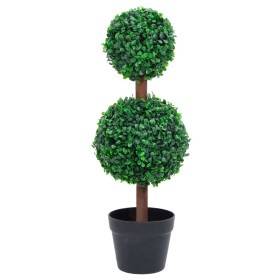 Planta de boj artificial forma de bola con maceta verde 60 cm