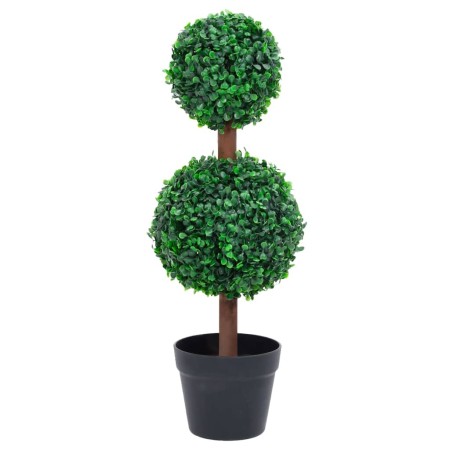 Planta de boj artificial forma de bola con maceta verde 60 cm