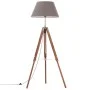 Lámpara de trípode madera maciza de teca marrón y gris 141 cm de vidaXL, Lámparas - Ref: Foro24-288078, Precio: 84,52 €, Desc...