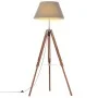 Lámpara de trípode madera maciza de teca marrón y gris 141 cm de vidaXL, Lámparas - Ref: Foro24-288078, Precio: 84,52 €, Desc...