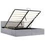 Hydraulic bed with storage and LED light gray fabric 140x200 cm by vidaXL, Beds and slatted bases - Ref: Foro24-285579, Price...