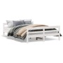 Bed frame with white pine wood headboard 140x200 cm by vidaXL, Beds and slatted bases - Ref: Foro24-842787, Price: 169,15 €, ...