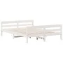 Bed frame with white pine wood headboard 140x200 cm by vidaXL, Beds and slatted bases - Ref: Foro24-842787, Price: 162,15 €, ...