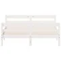 Bed frame with white pine wood headboard 140x200 cm by vidaXL, Beds and slatted bases - Ref: Foro24-842787, Price: 162,15 €, ...