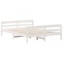 Bed frame with white pine wood headboard 140x200 cm by vidaXL, Beds and slatted bases - Ref: Foro24-842787, Price: 169,15 €, ...