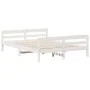Bed frame with white pine wood headboard 140x200 cm by vidaXL, Beds and slatted bases - Ref: Foro24-842787, Price: 162,15 €, ...