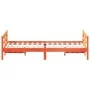 Bed frame with wax brown pine wood headboard 120x200 cm by vidaXL, Beds and slatted bases - Ref: Foro24-842793, Price: 123,04...