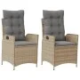 Garden recliners and beige mix cushions 2 units PE rattan by vidaXL, Garden chairs - Ref: Foro24-365269, Price: 253,10 €, Dis...