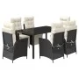 7-piece garden dining set and black synthetic rattan cushions by vidaXL, Garden sets - Ref: Foro24-3213317, Price: 936,21 €, ...