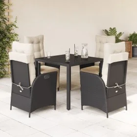 5-teiliges Gartenmöbel-Set mit schwarzen synthetischen Rattankissen von vidaXL, Gartensets - Ref: Foro24-3213315, Preis: 617,...