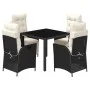 5-piece garden furniture set with black synthetic rattan cushions by vidaXL, Garden sets - Ref: Foro24-3213315, Price: 616,83...