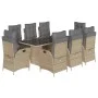 9-teiliges Garten-Essset mit beigen Kissen aus synthetischem Rattan von vidaXL, Gartensets - Ref: Foro24-3213128, Preis: 1,00...
