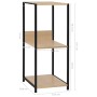 Kleines Regal aus schwarzem und Eichenholz, 33,5 x 39,6 x 79,7 cm von vidaXL, Bücherregale und Regale - Ref: Foro24-288233, P...