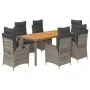 Garten-Essgruppe 7-teilig und graue synthetische Rattankissen von vidaXL, Gartensets - Ref: Foro24-3213109, Preis: 974,53 €, ...