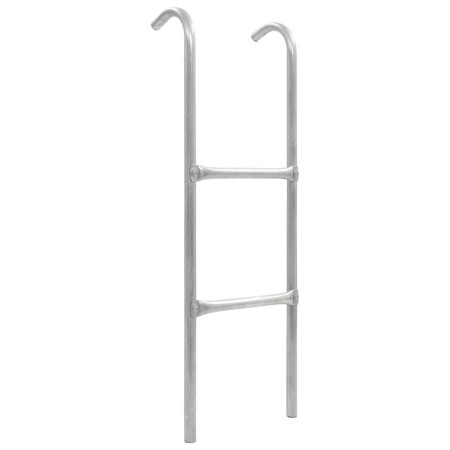 Escalera de cama elástica de 2 peldaños acero plateado 102,6 cm