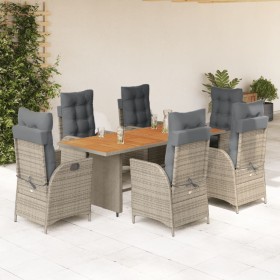 Garden dining set 7 pieces and gray synthetic rattan cushions by vidaXL, Garden sets - Ref: Foro24-3213142, Price: 977,06 €, ...
