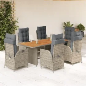 Garden dining set 7 pieces and gray synthetic rattan cushions by vidaXL, Garden sets - Ref: Foro24-3213142, Price: 1,00 €, Di...
