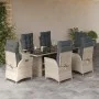 Garden dining set 7 pieces and light gray synthetic rattan cushions by vidaXL, Garden sets - Ref: Foro24-3213362, Price: 1,00...
