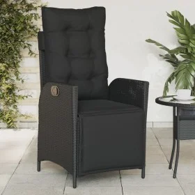 Gartenliege mit Fußstütze aus schwarzem PE-Rattan von vidaXL, Gartenstühle - Ref: Foro24-365281, Preis: 138,24 €, Rabatt: %