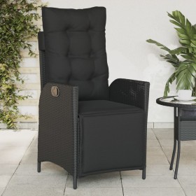Gartenliege mit Fußstütze aus schwarzem PE-Rattan von vidaXL, Gartenstühle - Ref: Foro24-365281, Preis: 129,77 €, Rabatt: %