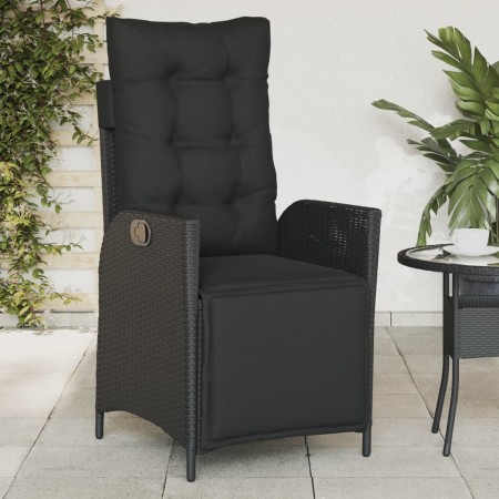 Garden recliner with footrest in black PE rattan by vidaXL, Garden chairs - Ref: Foro24-365281, Price: 129,77 €, Discount: %