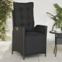 Gartenliege mit Fußstütze aus schwarzem PE-Rattan von vidaXL, Gartenstühle - Ref: Foro24-365281, Preis: 138,24 €, Rabatt: %