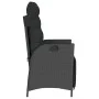 Sillón reclinable de jardín con reposapiés ratán PE negro de vidaXL, Sillas de jardín - Ref: Foro24-365281, Precio: 138,24 €,...