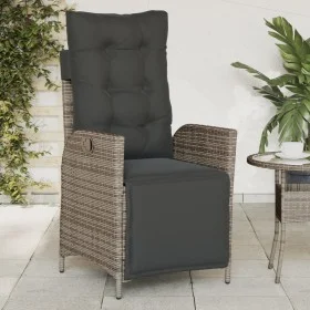 Gartenliegesessel mit Fußstütze aus grauem synthetischem Rattan von vidaXL, Gartenstühle - Ref: Foro24-365283, Preis: 141,86 ...