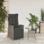 Gartenliegesessel mit Fußstütze aus grauem synthetischem Rattan von vidaXL, Gartenstühle - Ref: Foro24-365283, Preis: 141,86 ...