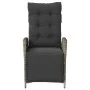 Garden recliner with footrest in gray synthetic rattan by vidaXL, Garden chairs - Ref: Foro24-365283, Price: 141,86 €, Discou...