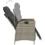 Gartenliegesessel mit Fußstütze aus grauem synthetischem Rattan von vidaXL, Gartenstühle - Ref: Foro24-365283, Preis: 141,86 ...