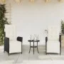 Garden recliners with footrest 2 pcs black PE rattan by vidaXL, Garden chairs - Ref: Foro24-365288, Price: 261,51 €, Discount: %