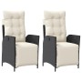 Garden recliners with footrest 2 pcs black PE rattan by vidaXL, Garden chairs - Ref: Foro24-365288, Price: 220,15 €, Discount: %