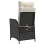Sillones reclinables jardín con reposapiés 2 uds ratán PE negro de vidaXL, Sillas de jardín - Ref: Foro24-365288, Precio: 261...