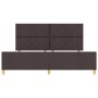 Estructura de cama con cabecera Marrón oscuro 200 x 200 cm tela