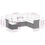 7-teiliges Gartensofa-Set mit braunen PE-Rattan-Kissen von vidaXL, Gartensets - Ref: Foro24-3249832, Preis: 445,84 €, Rabatt: %