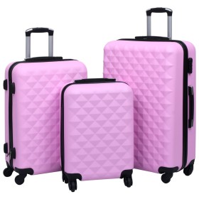Juego de maletas rígidas 3 piezas ABS rosa