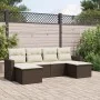 6-piece garden sofa set and brown synthetic rattan cushions by vidaXL, Modular outdoor sofas - Ref: Foro24-3251660, Price: 36...