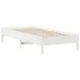 Solid white pine wood bed frame 90x200 cm by vidaXL, Beds and slatted bases - Ref: Foro24-842711, Price: 80,80 €, Discount: %