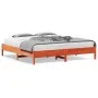 Solid wax brown pine wood bed frame 180x200 cm by vidaXL, Beds and slatted bases - Ref: Foro24-842689, Price: 118,70 €, Disco...