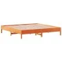 Solid wax brown pine wood bed frame 180x200 cm by vidaXL, Beds and slatted bases - Ref: Foro24-842689, Price: 118,70 €, Disco...